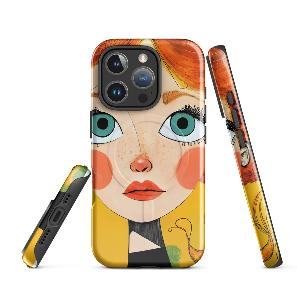Whimsical Portrait of a Girl | Phone Case |  16 Pro | MagSafe® Tough Case | Glossy