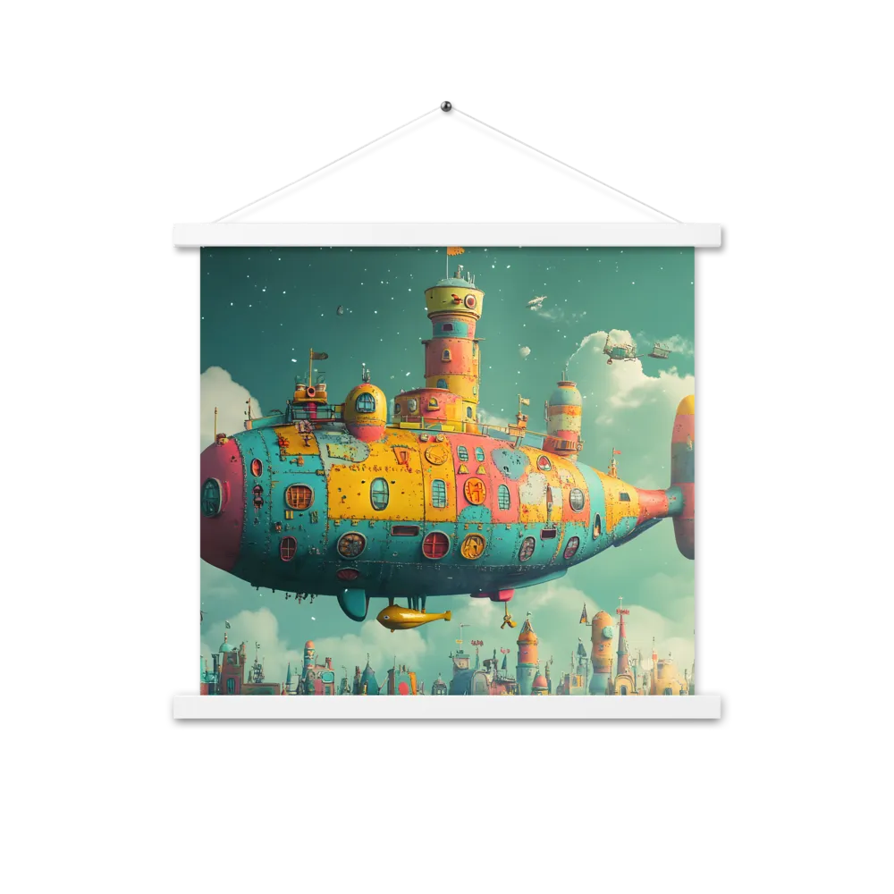 Submerged Dreams: A Whimsical Voyage | Poster With White Wood Hanger | 18″×18″