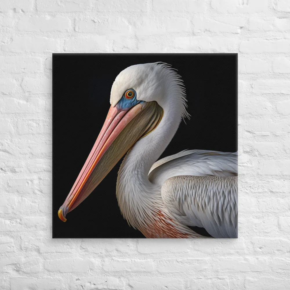 Elegance in White: The Pelican | Canvas | 30″×30″