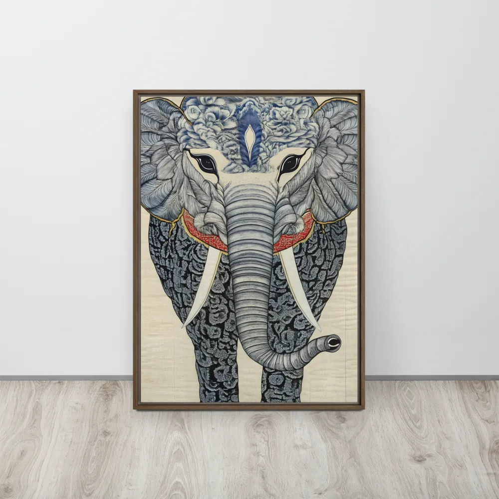 Majesty of the Elephant | Canvas with Brown Frame | 20″×28″