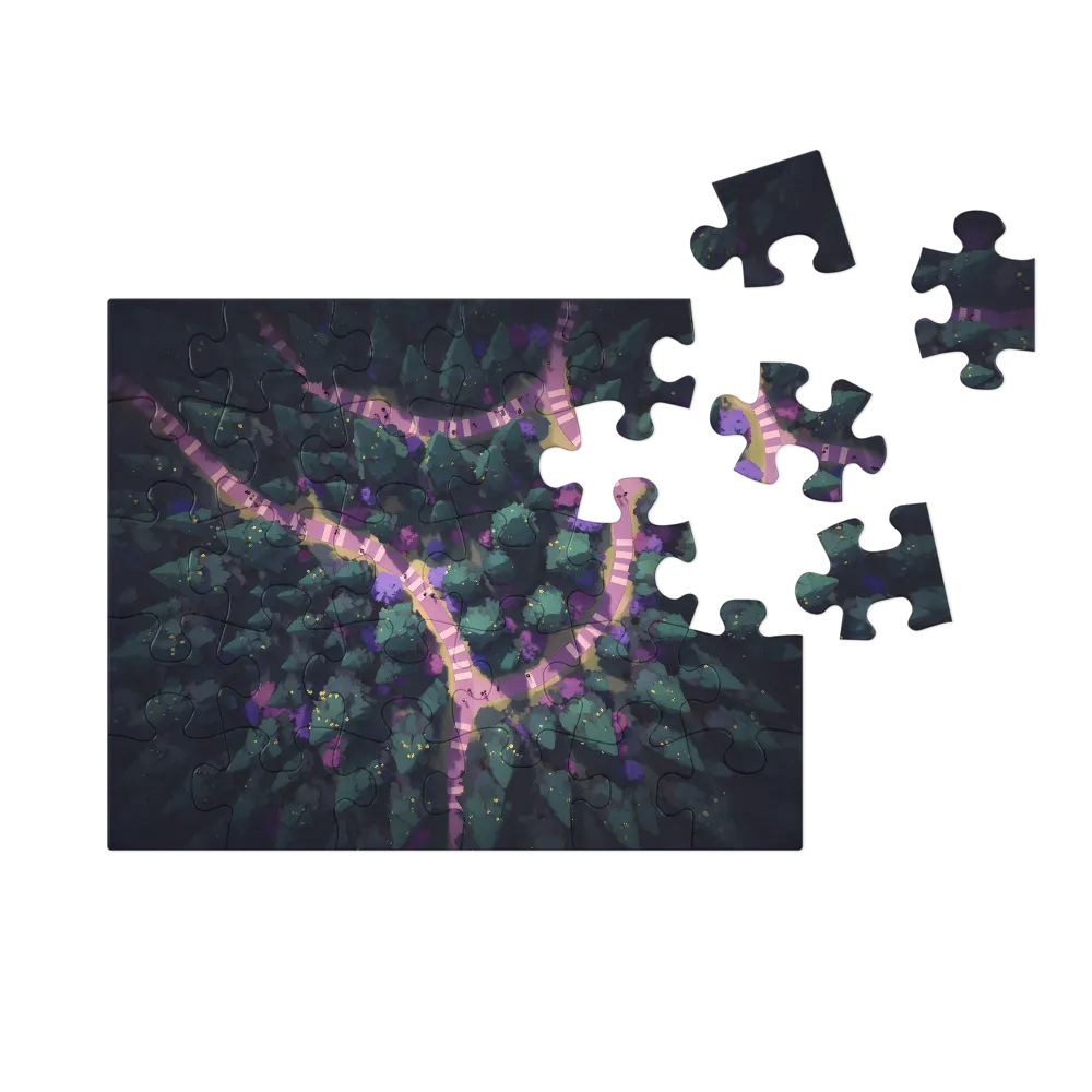 Twilight Canopy Path 
 Jigsaw Puzzle in Tin Box