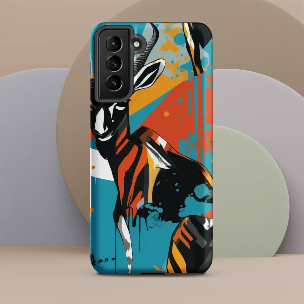 Dynamic Antelope in Vivid Abstract