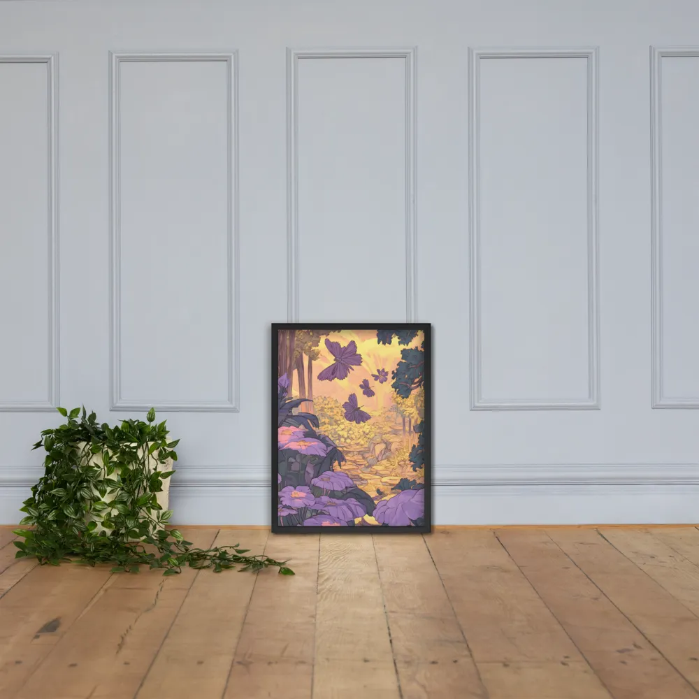 A Serene Dance of Butterflies | Poster with Black Frame | 18″×24″