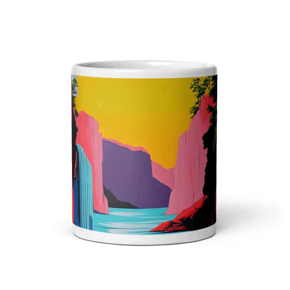 Dreamscape of Pink Cliffs and Turquoise Waters | Mug with White inside | 11 oz