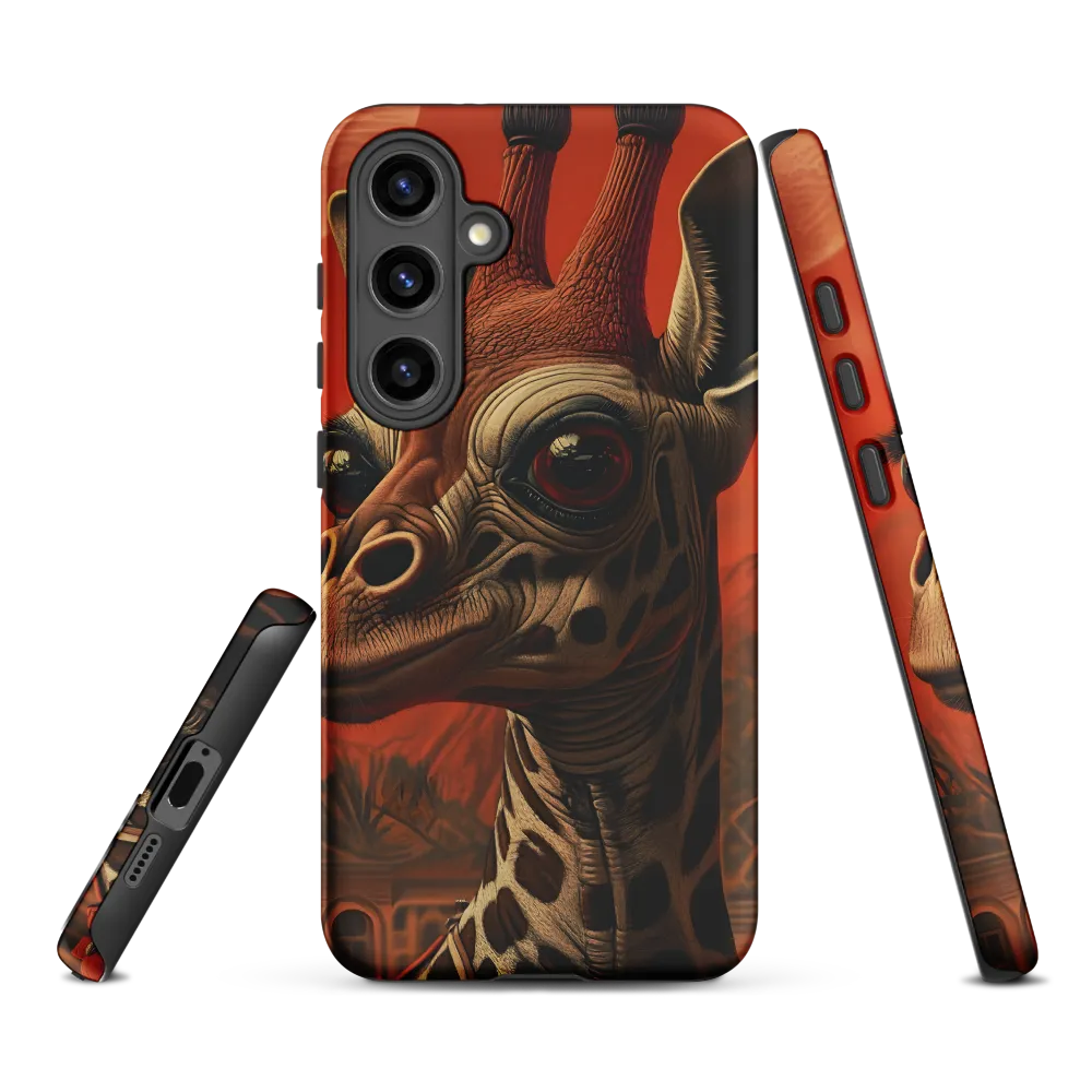 Whimsical Giraffe in an Orange Dreamscape