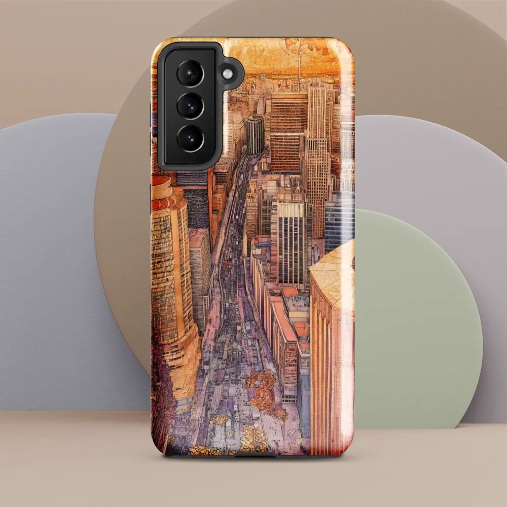 Mosaic Cityscape at Dusk