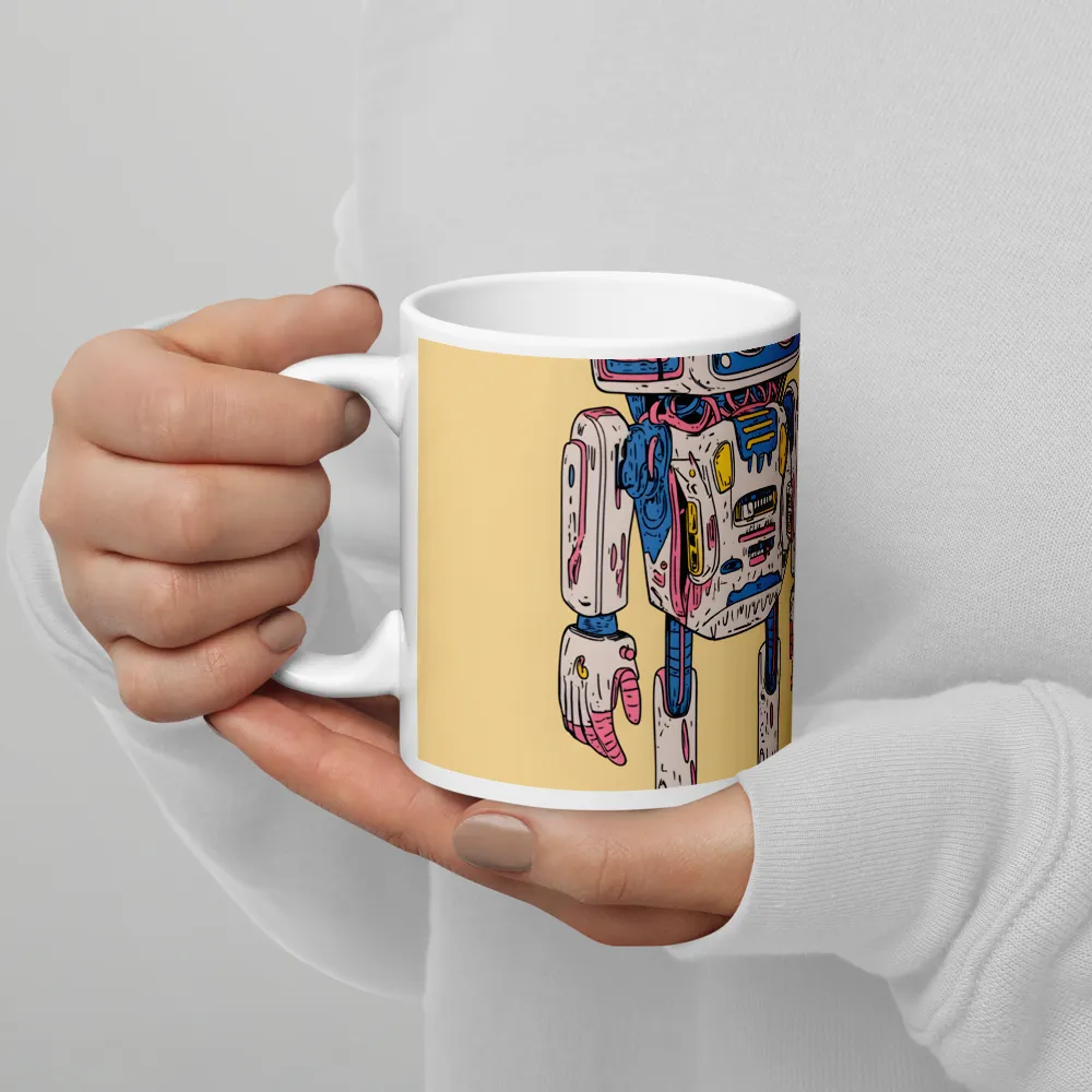 Whimsical Robot Delight | Mug with White inside | 11 oz