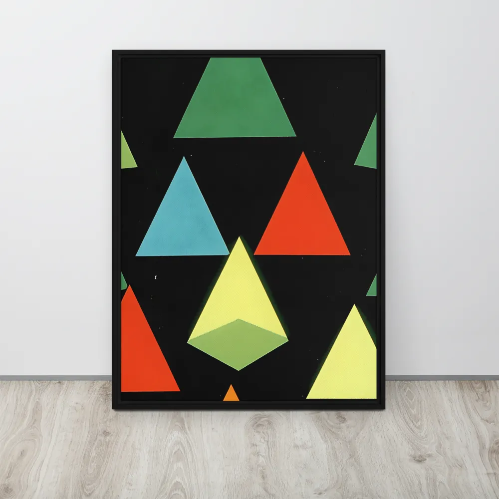 Geometric Harmony in Color | Canvas with Black Frame | 24″×32″