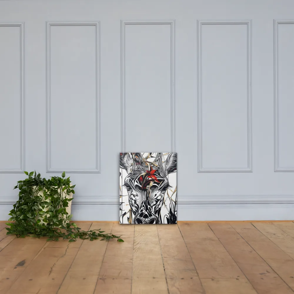 Floral Elegance: The Giraffe's Portrait | Canvas | 16″×20″