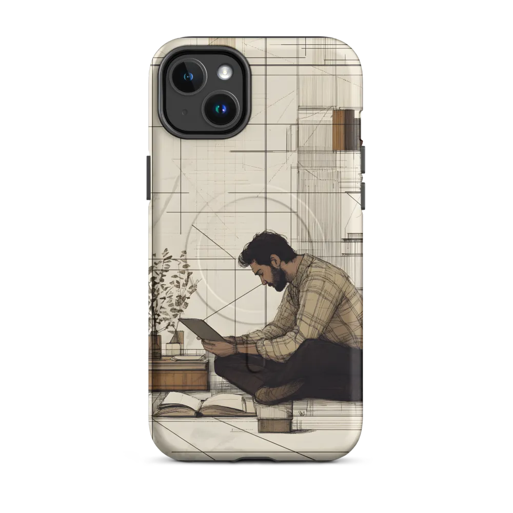 Quiet Reflections in Line | Phone Case |  14 Plus | MagSafe® Tough Case | Matte