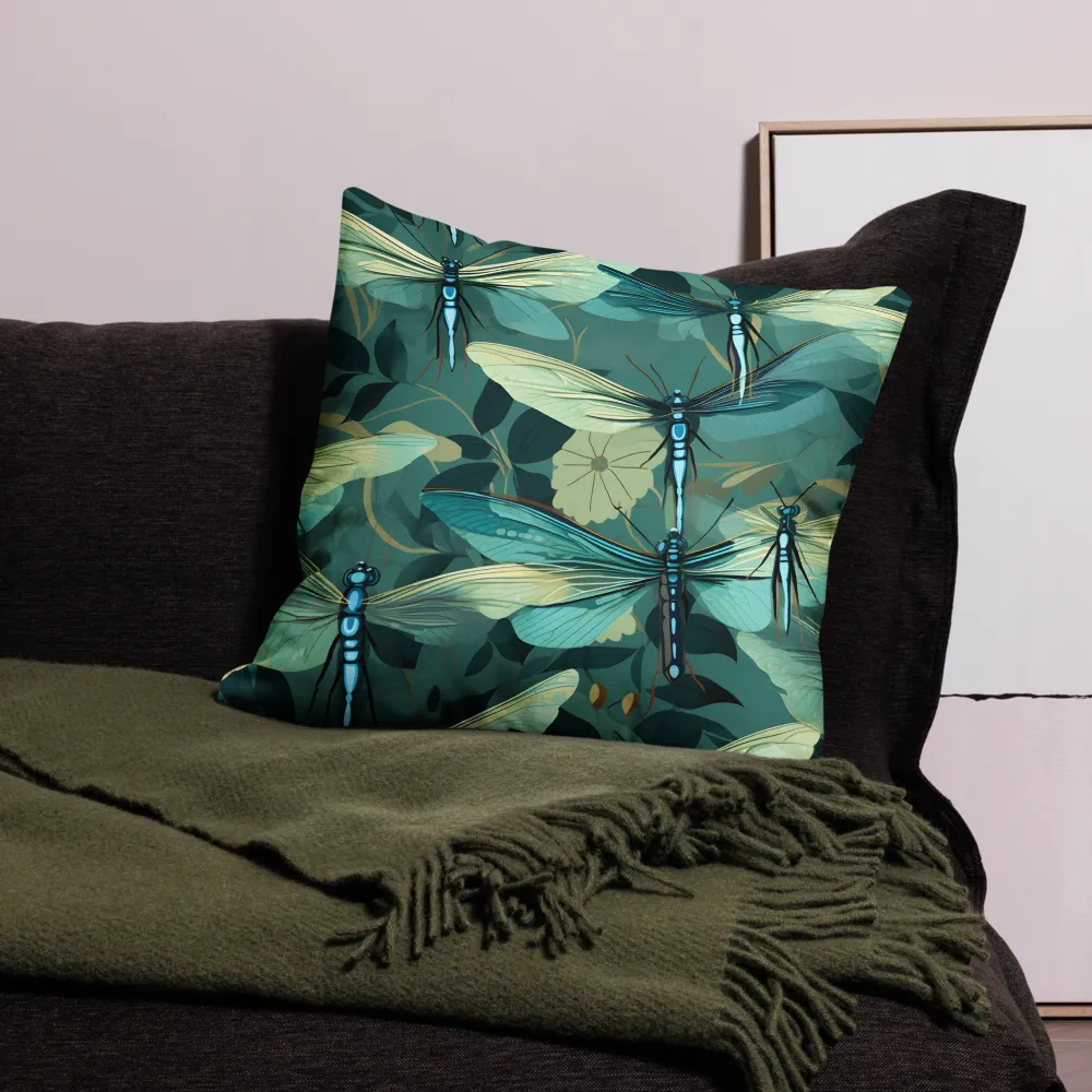 Whispers of Nature: Dragonflies in Harmony | Pillow | 22″×22″