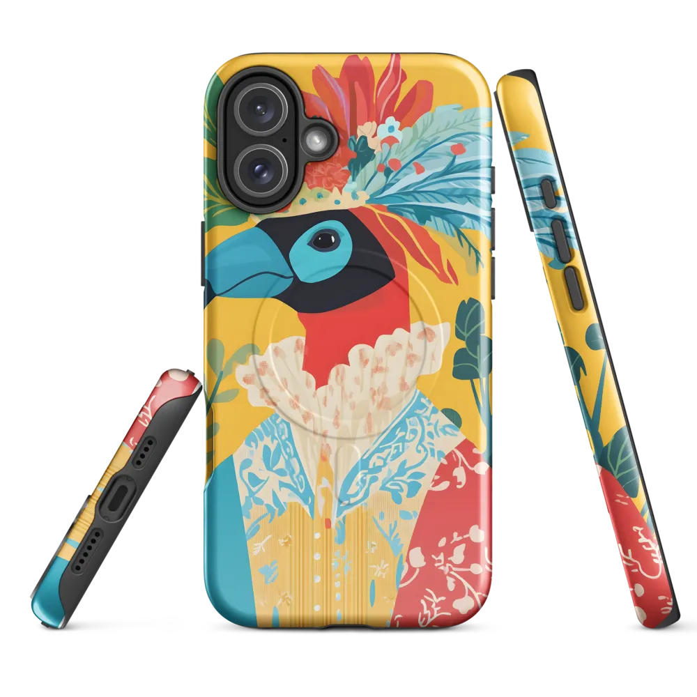 The Regal Parrot: A Celebration of Color | Phone Case |  16 Plus | MagSafe® Tough Case | Glossy