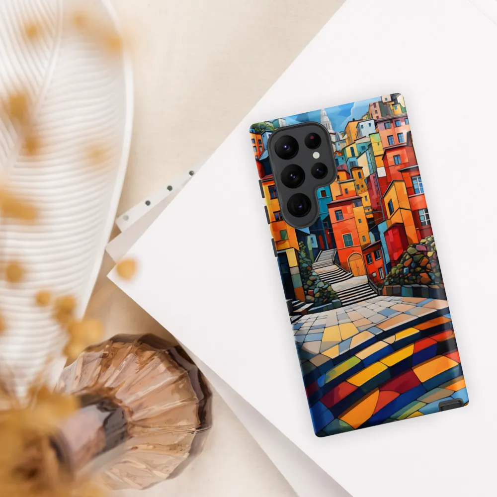 Vibrant Village: A Cubist Journey