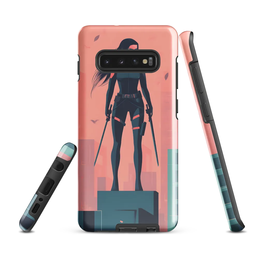 Urban Sentinel: A Warrior's Stand | Phone Case |  S10 Plus | Tough Case | Glossy