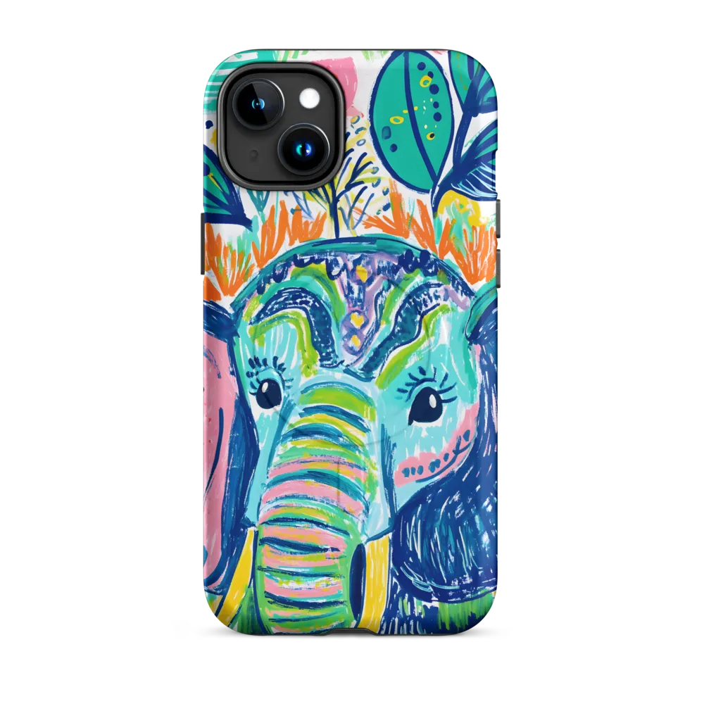 Whimsical Elephant Portrait | Phone Case |  15 Plus | MagSafe® Tough Case | Matte