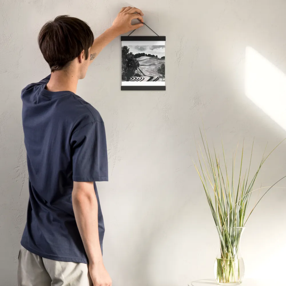 Fields of Serenity | Poster With Black Wood Hanger | 8″×10″