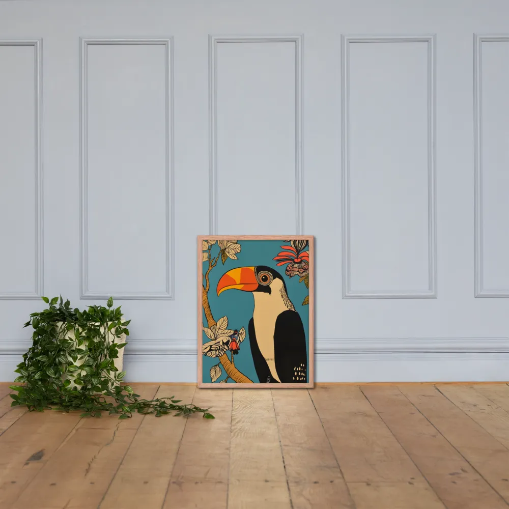 Tropical Majesty: The Toucan at Rest | Poster with Red oak Frame | 18″×24″