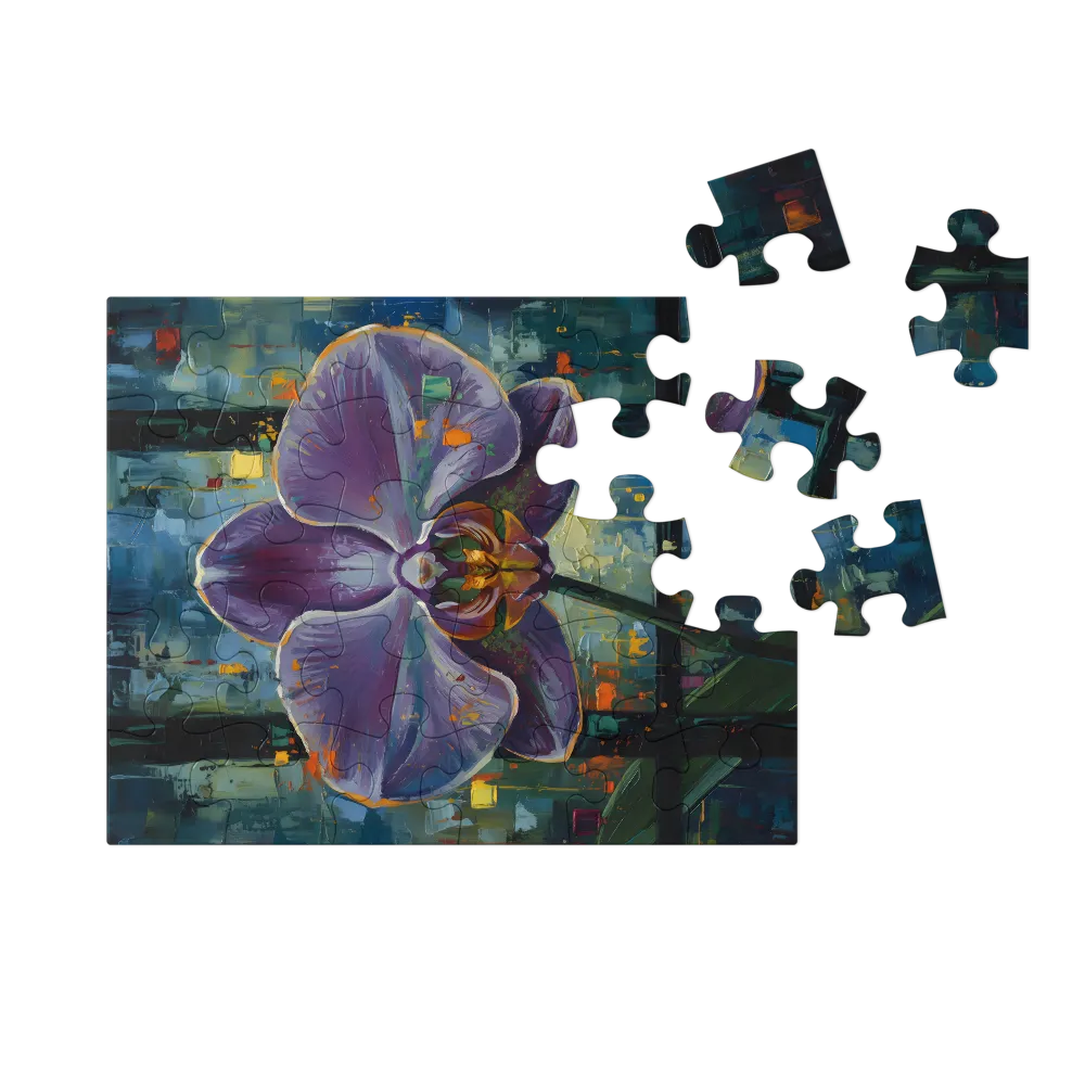 Purple Orchid Study 
 Jigsaw Puzzle in Tin Box