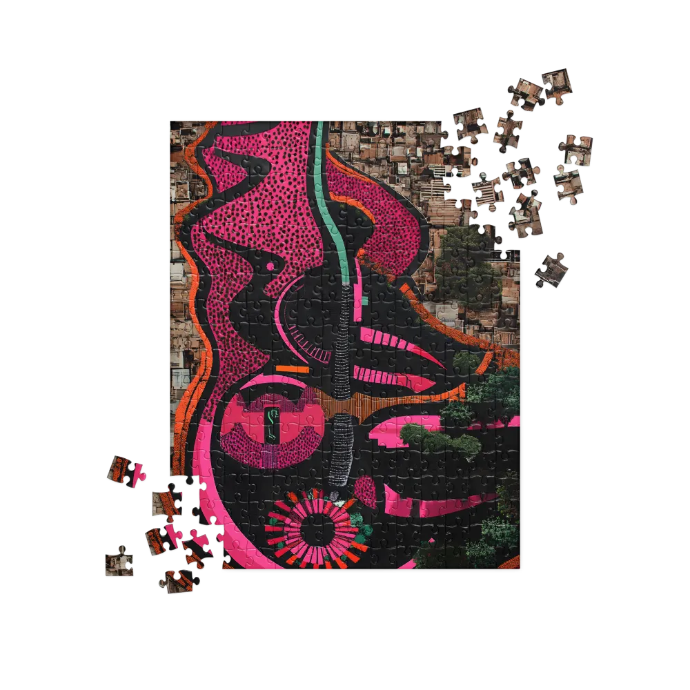 Urban Symphony in Pink | Jigsaw Puzzle | 252/520 pieces