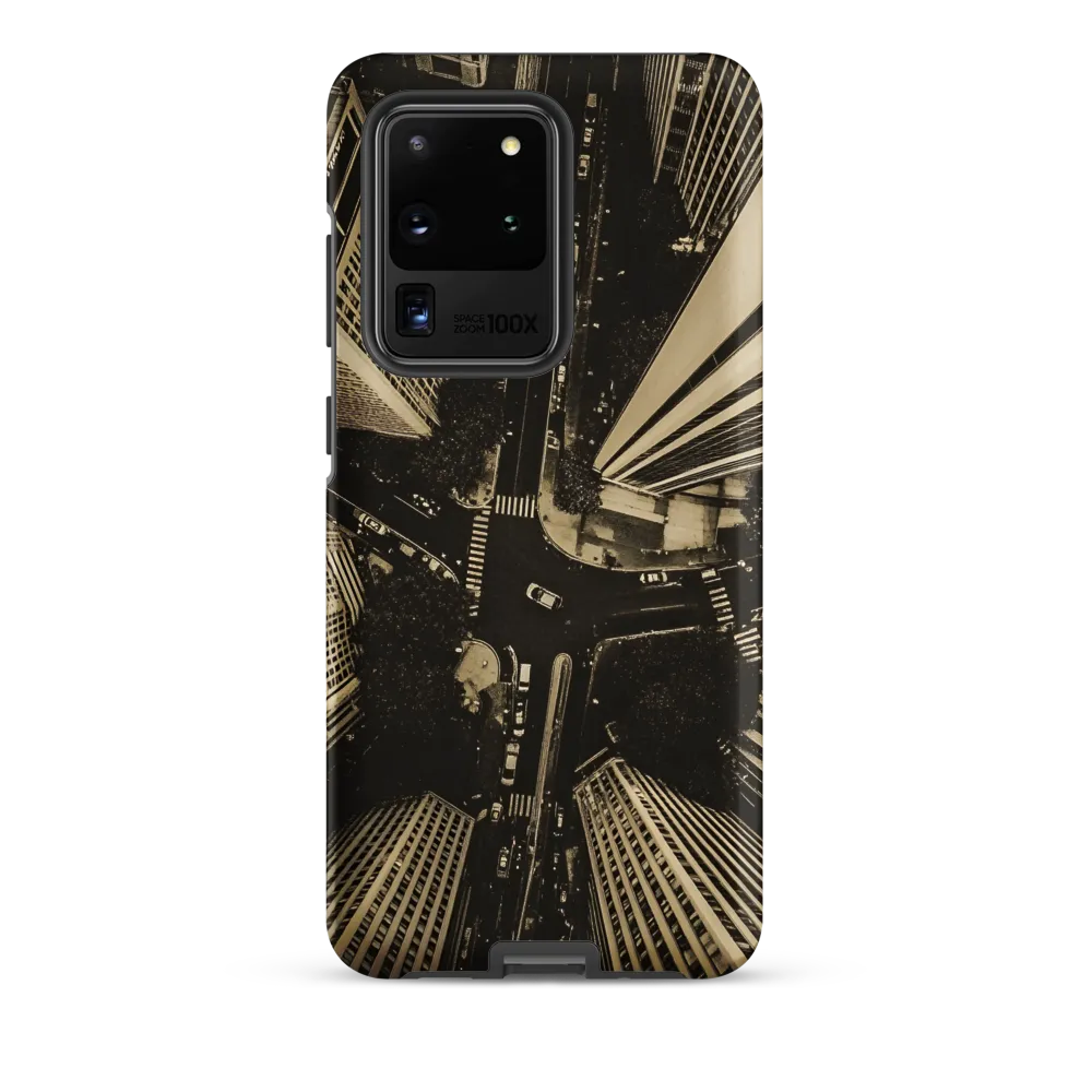 Urban Symphony: Aerial Perspective of City Life | Phone Case |  S20 Ultra | Tough Case | Matte
