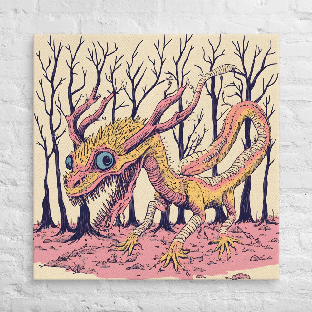 The Enigmatic Dragon of the Desolate Forest | Canvas | 37″×37″