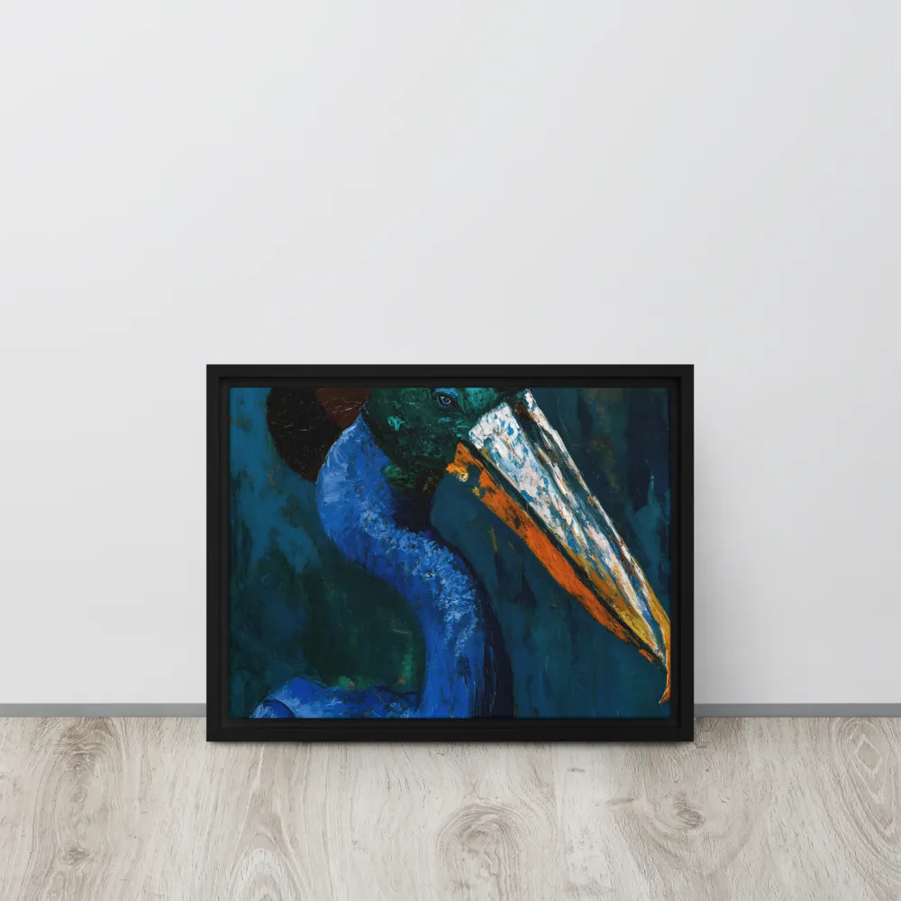 Majestic Absurdity: The Hat-Wearing Bird | Canvas with Black Frame | 12″×16″