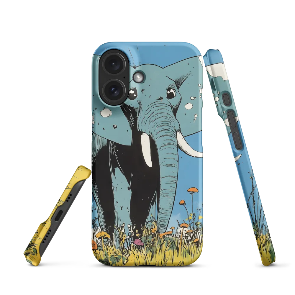 Whimsical Blue Elephant in Bloom