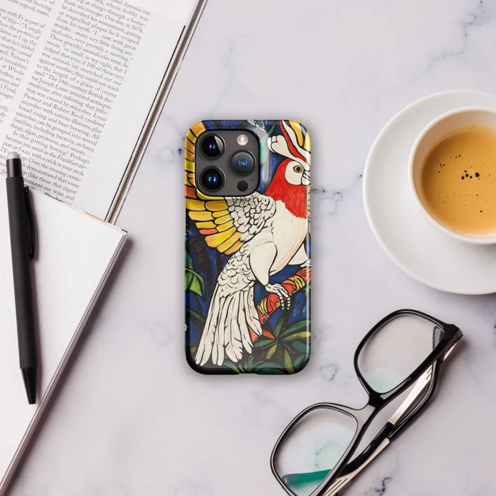 Cockatoo on a Patterned Branch