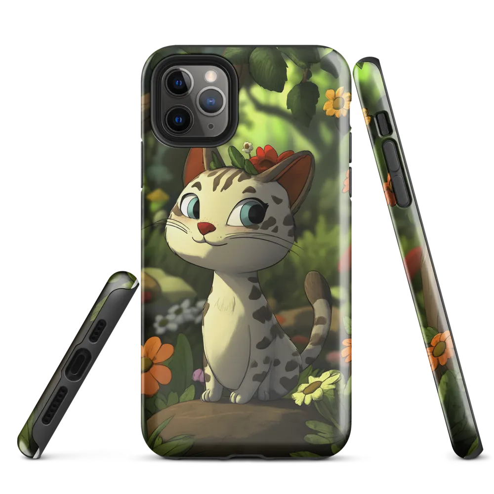 Whimsical Forest Cat | Phone Case |  11 Pro Max | Tough Case | Glossy