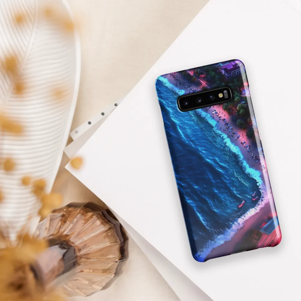 Twilight Reflections: A Serene Beach Aerial | Phone Case |  S10 Plus | Snap Case | Glossy