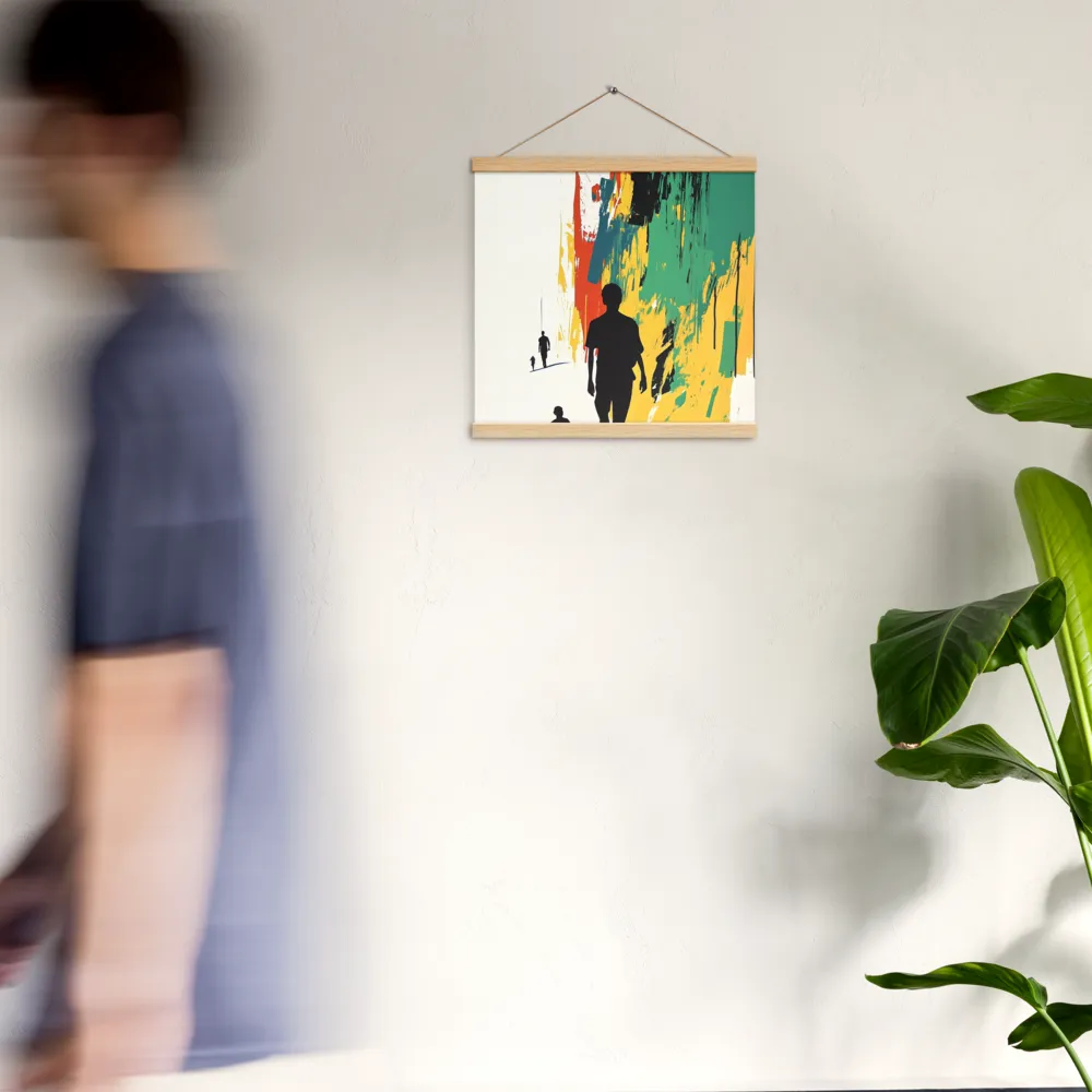Journey of Silhouettes | Poster With Oak Wood Hanger | 16″×16″