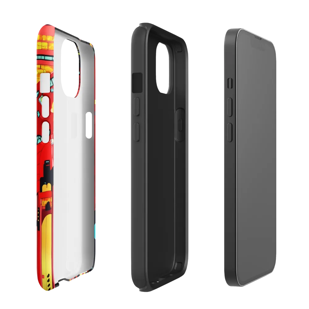 Neon Dreams: A Cyberpunk Cityscape | Phone Case |  13 | Tough Case | Glossy