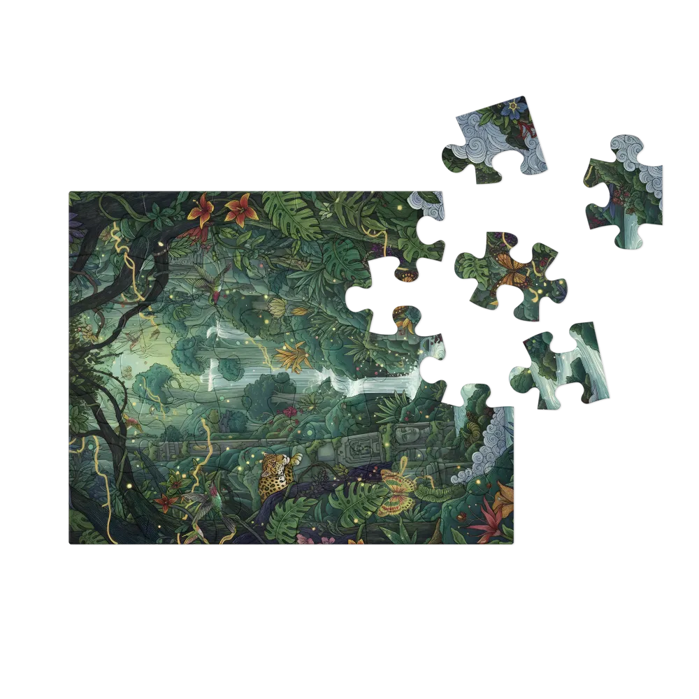 Enchanted Jungle Falls 
 Jigsaw Puzzle in Tin Box