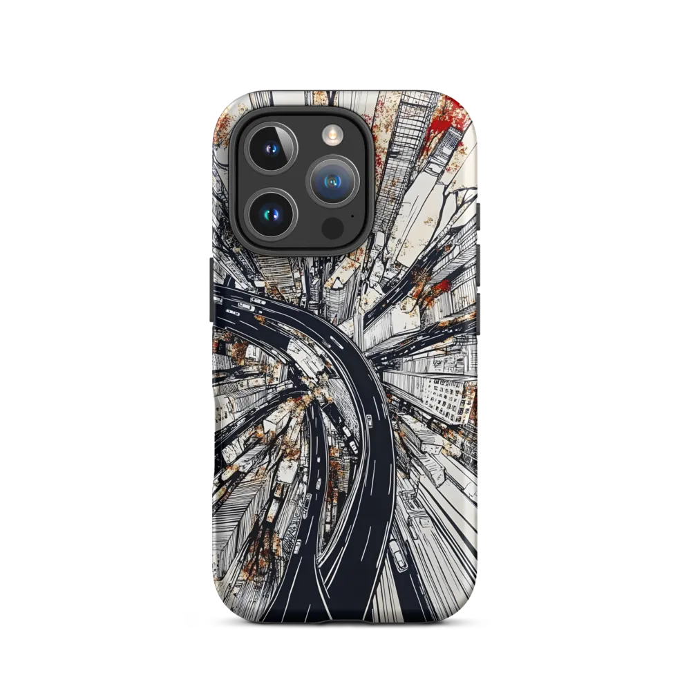Urban Symphony: Aerial View of Life | Phone Case |  16 Pro | Tough Case | Matte