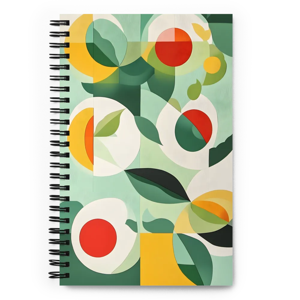 Harmony in Shapes: A Playful Abstract Design | Spiral Notebook