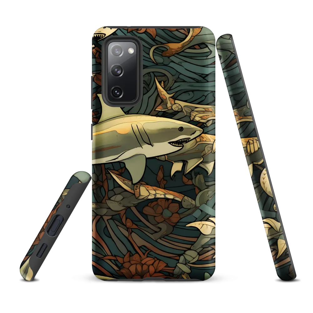 Dynamic Harmony of Sharks and Flora | Phone Case |  S20 FE | Tough Case | Matte