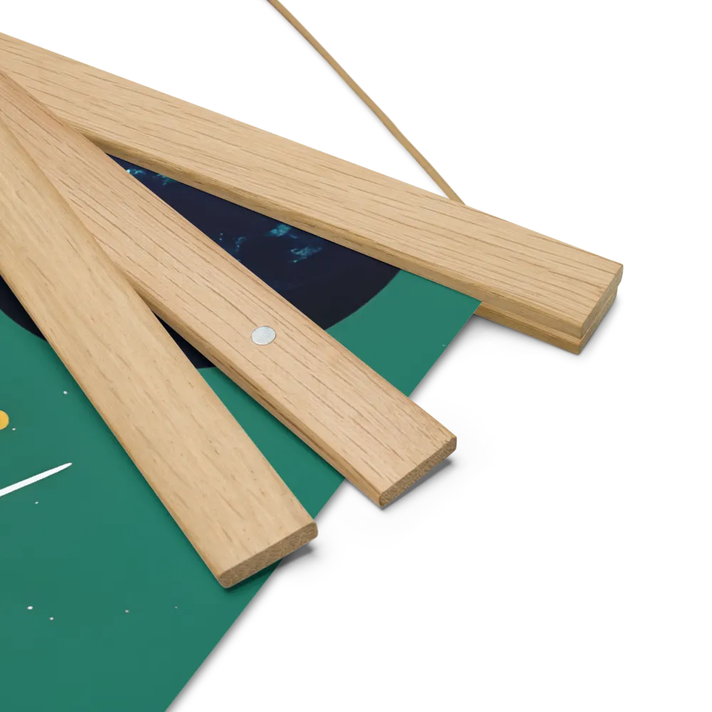 Galactic Explorer: A Modern Odyssey | Poster With Oak Wood Hanger | 18″×18″
