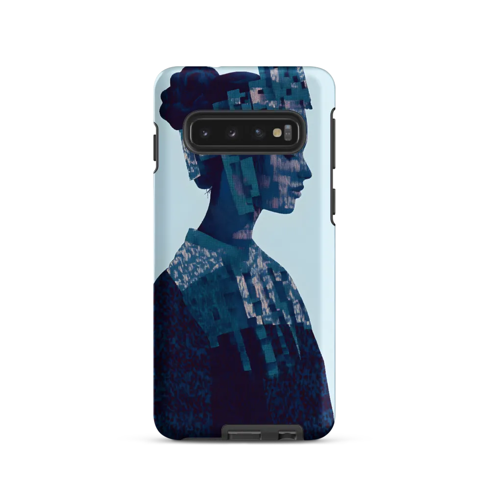 Digital Portrait in Abstract Blue