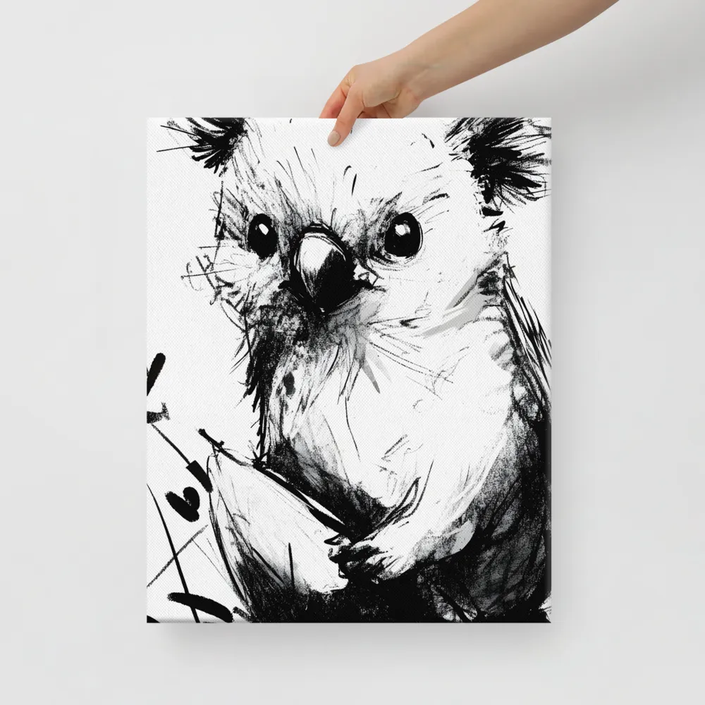 Whimsical Koala in Ink | Canvas | 16″×20″