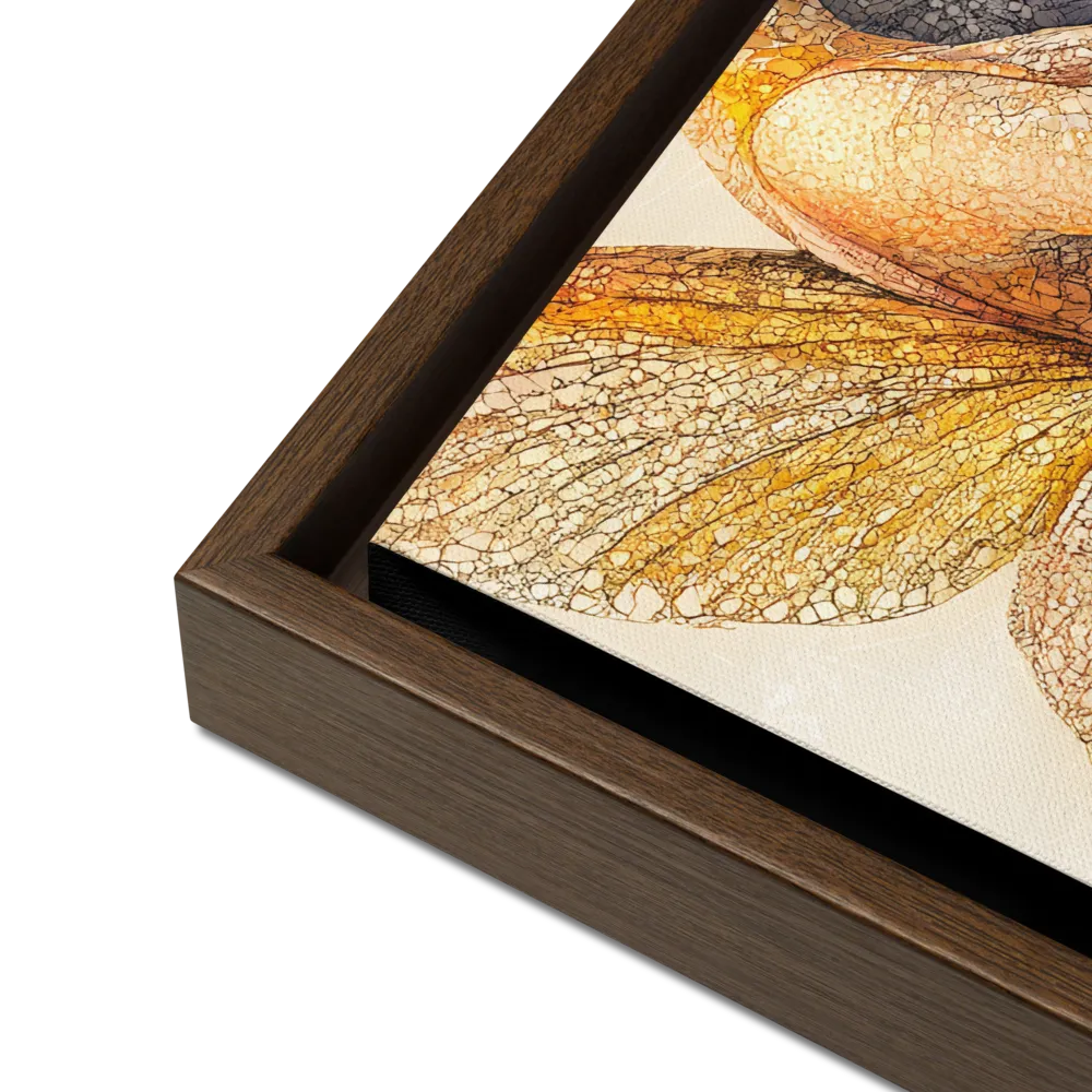 Whispers of the Frosted Meadow | Canvas with Brown Frame | 12″×16″