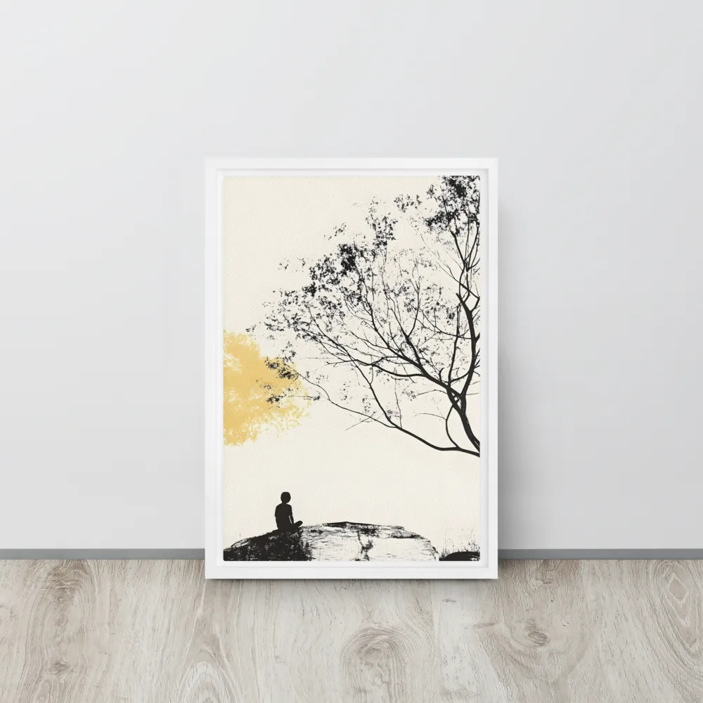 Whispers of Solitude | Canvas with White Frame | 12″×18″