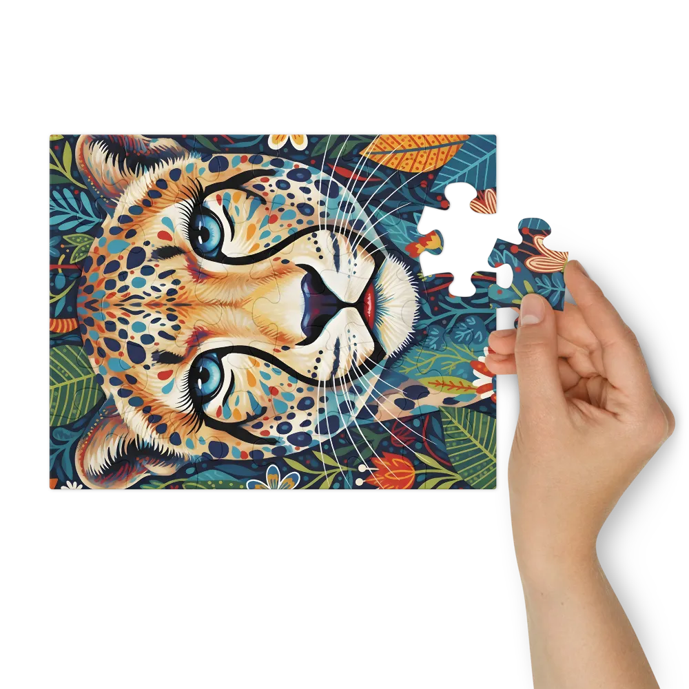 Cheetah in Bloom 
 Jigsaw Puzzle in Tin Box