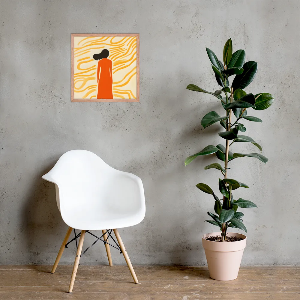 Connection to Serenity | Poster with Red oak Frame | 18″×18″
