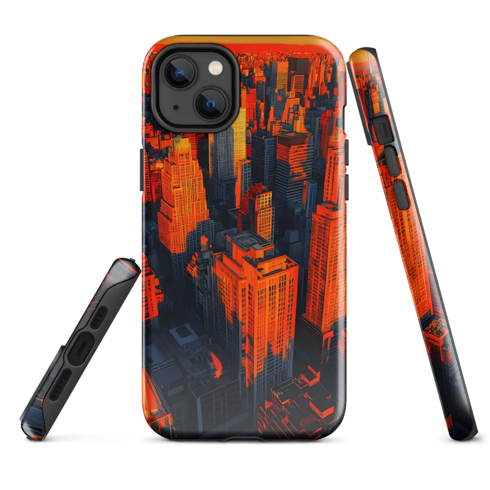 Urban Dawn: A Digital Ode to Skyscrapers | Phone Case |  14 Plus | Tough Case | Glossy