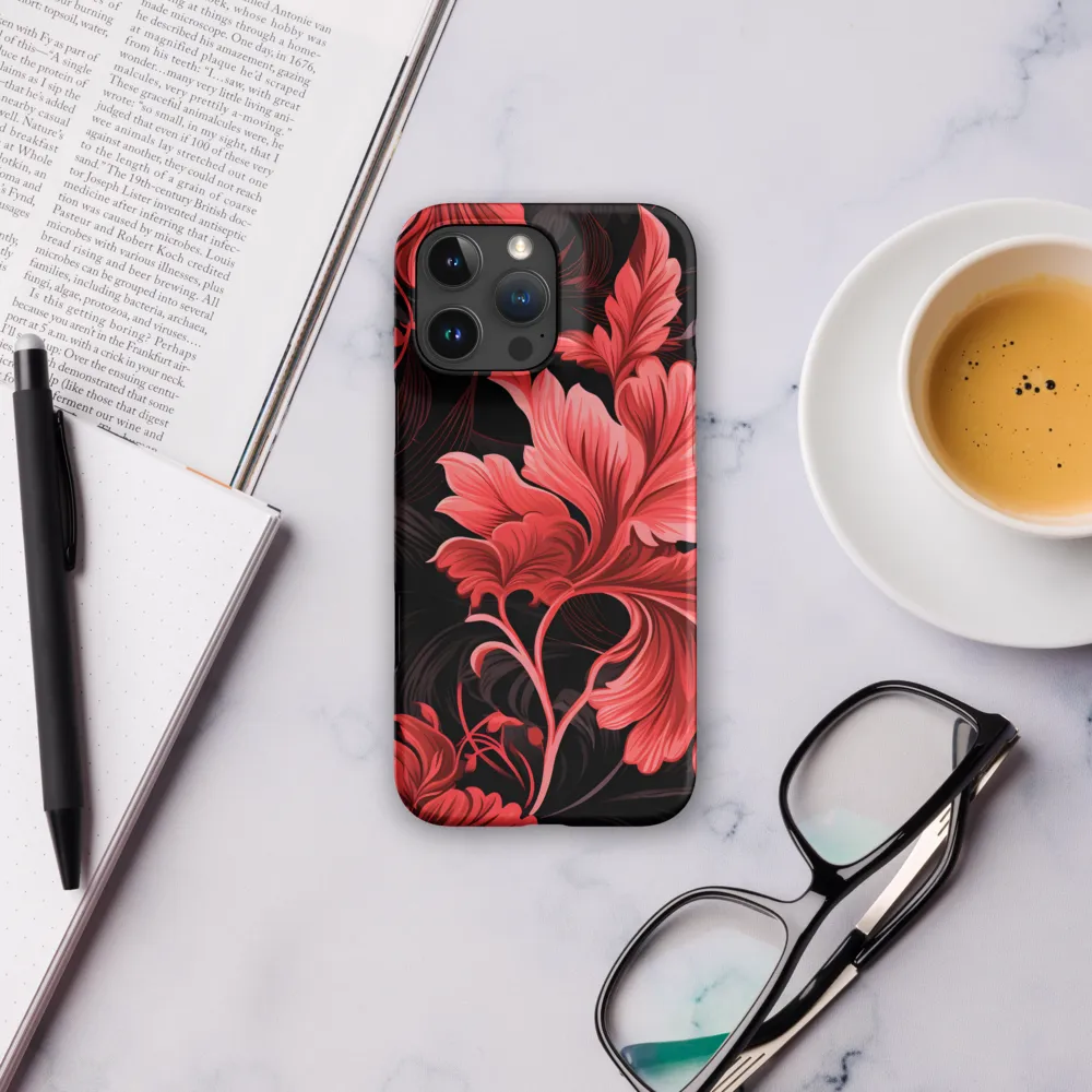 Tropical Elegance in Red | Phone Case |  16 Pro Max | Snap Case | Matte