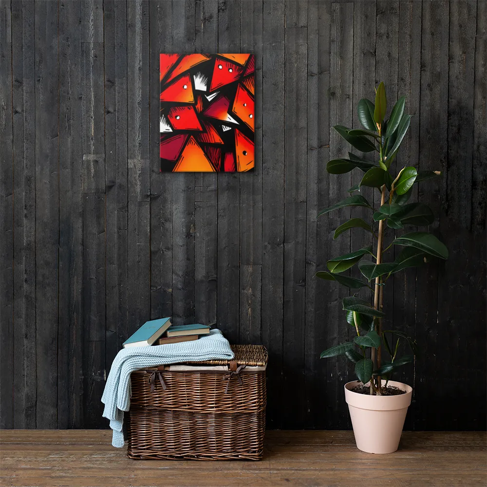 Dynamic Geometry of Red and Orange | Canvas | 16″×20″