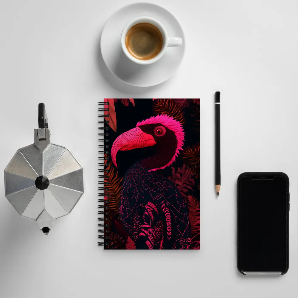 Tropical Echoes: A Modern Avian Portrait | Spiral Notebook