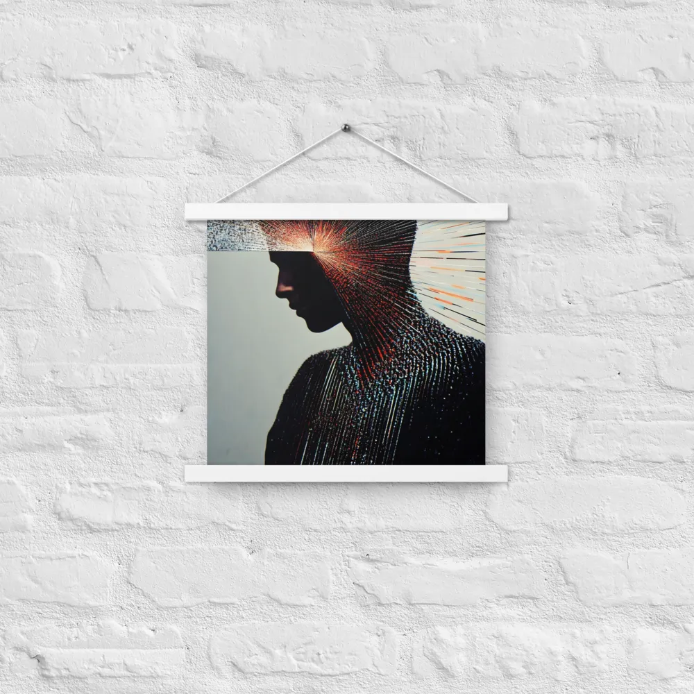 Radiant Reflection: An Abstract Journey of Thought | Poster With White Wood Hanger | 14″×14″