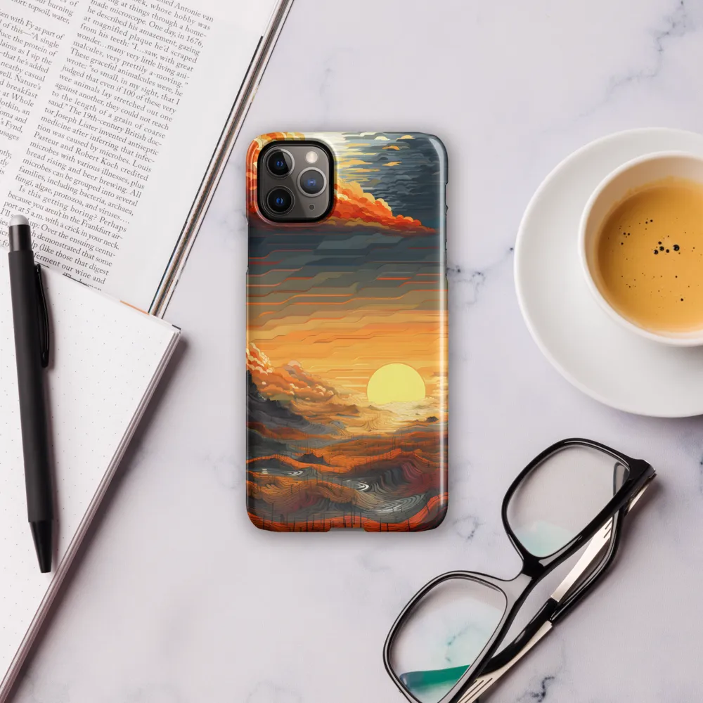 Ethereal Sunset: A Serene Landscape in Flowing Forms | Phone Case |  11 Pro Max | Snap Case | Glossy