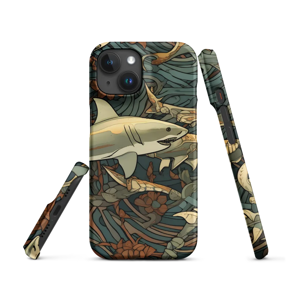 Dynamic Harmony of Sharks and Flora | Phone Case |  15 | Snap Case | Matte